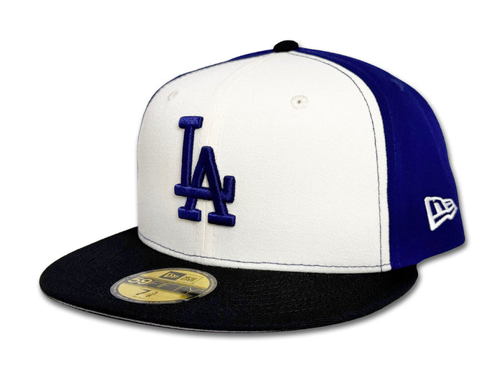 Los Angeles Dodgers Fitted New Era 59Fifty Blue Heaven Dark Royal Chrome Black Tri Hat Cap Grey UV