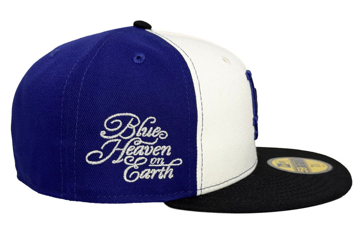 Los Angeles Dodgers Fitted New Era 59Fifty Blue Heaven Dark Royal Chrome Black Tri Hat Cap Grey UV