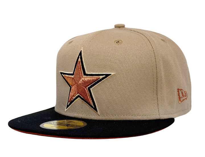 Dallas Cowboys Fitted New Era 59Fifty Beige Black 50th Anniversary Cap Hat Rusty UV