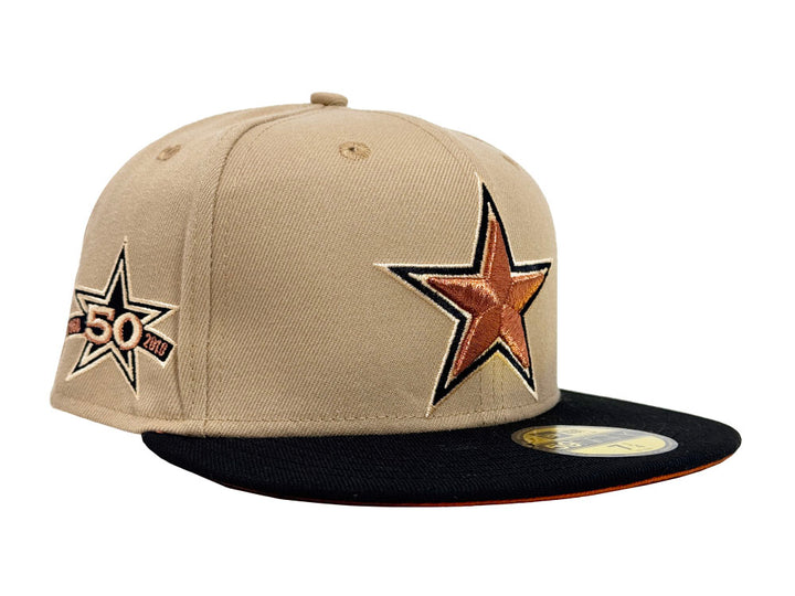 Dallas Cowboys Fitted New Era 59Fifty Beige Black 50th Anniversary Cap Hat Rusty UV