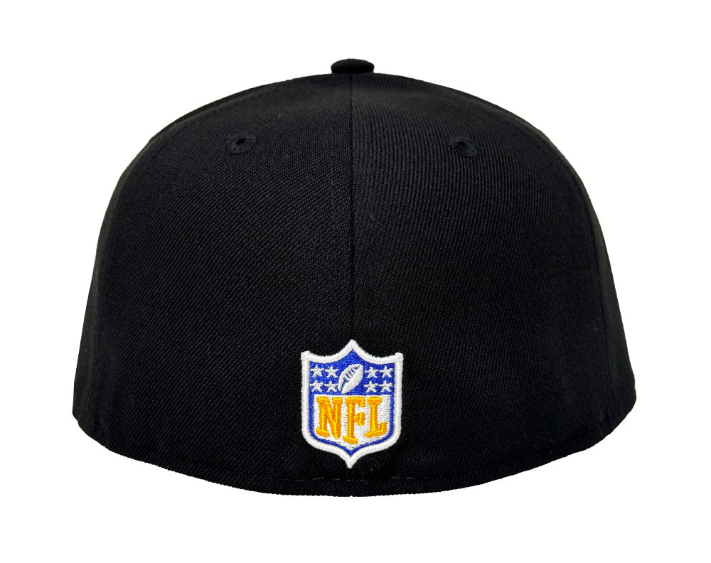 Los Angeles Rams Fitted New Era 59Fifty R Logo Black Hat Cap Grey UV