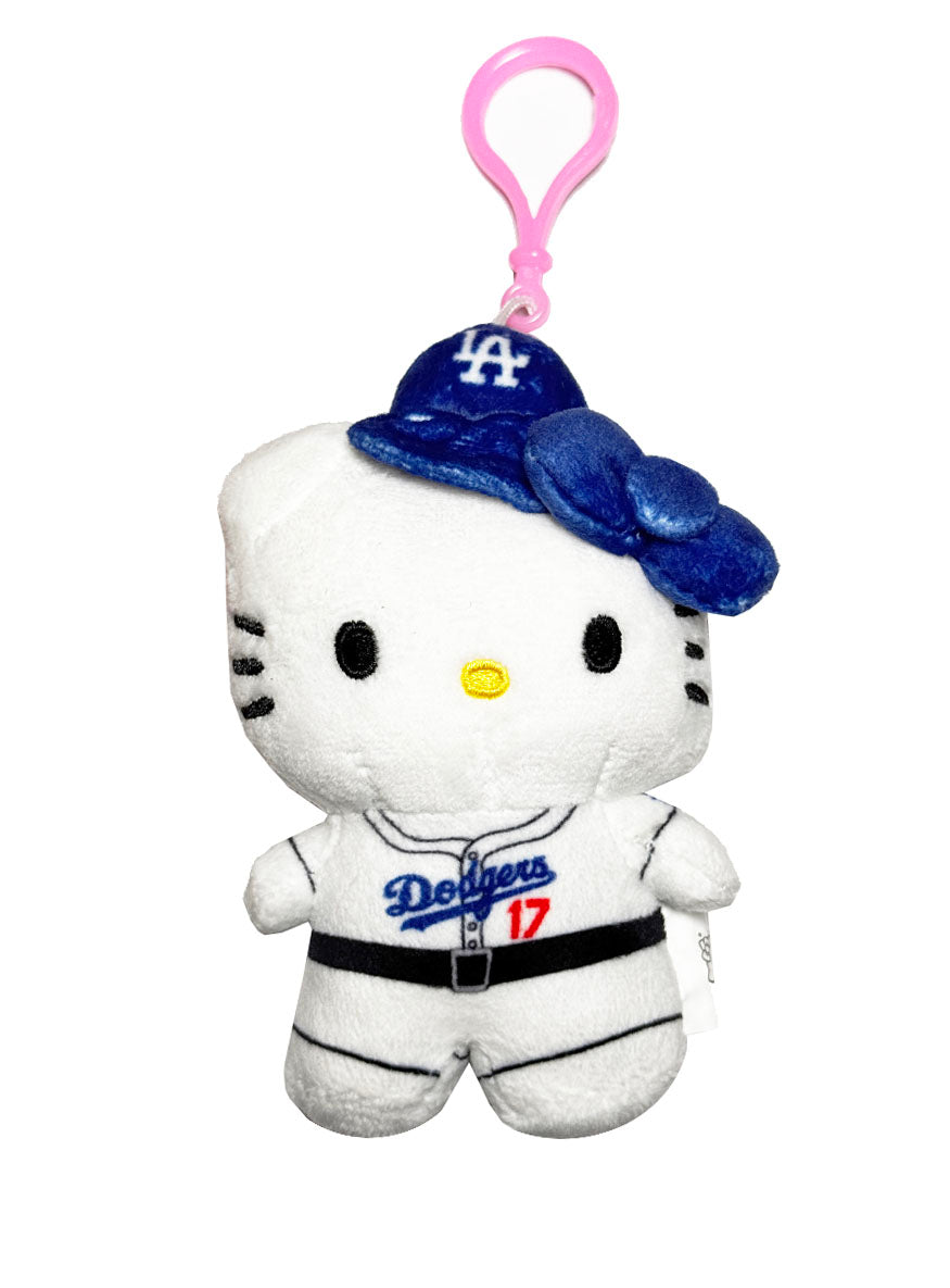 Los Angeles Dodgers Mini 4 Inch Plush Hello Kitty Bag Charm Ohtani Pink Clip Keychain