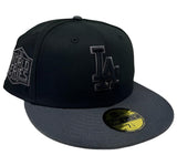 Los Angeles Dodgers Fitted New Era 59Fifty 2020 World Series Black Graphite Grey Cap Hat
