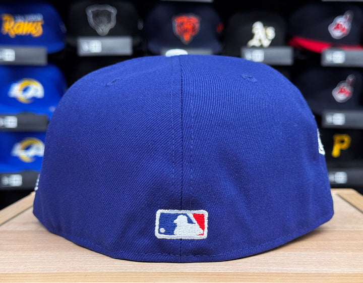 Los Angeles Dodgers Fitted New Era 59Fifty 2025 Champions Back 2 Back Blue Hat Cap Grey UV