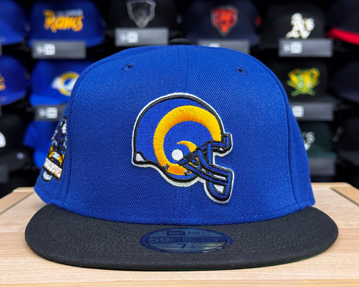 Los Angeles Rams Fitted New Era 59Fifty 1983 Pro Bowl Royal Blue Black Cap Hat Green UV
