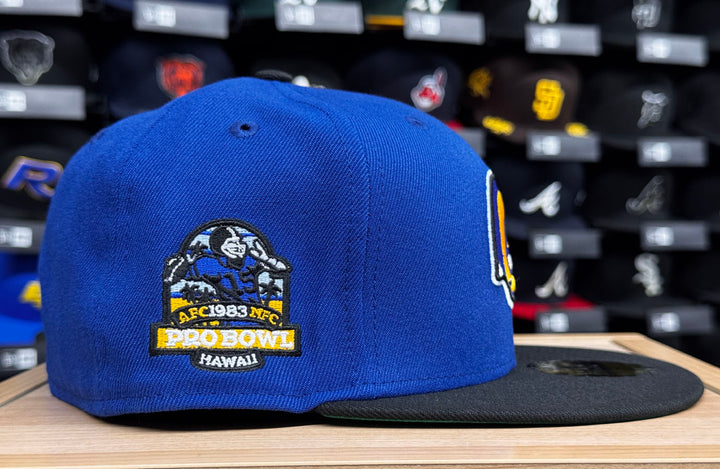 Los Angeles Rams Fitted New Era 59Fifty 1983 Pro Bowl Royal Blue Black Cap Hat Green UV