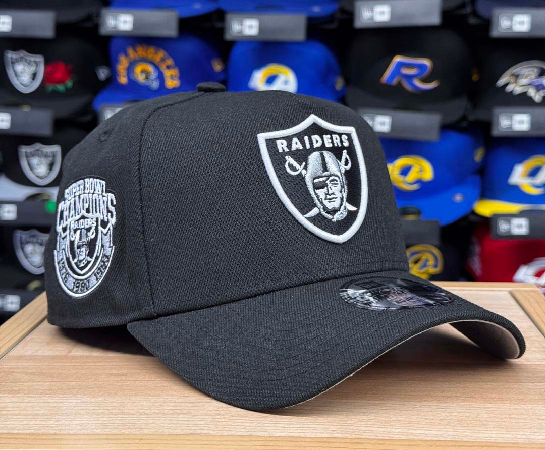 Raiders Snapback 9Forty New Era A-Frame Champions Black Hat Cap