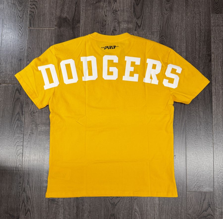 Los Angeles Dodgers Mens T-Shirt Pro Standard Wingspan Yellow Tee - THE 4TH QUARTER