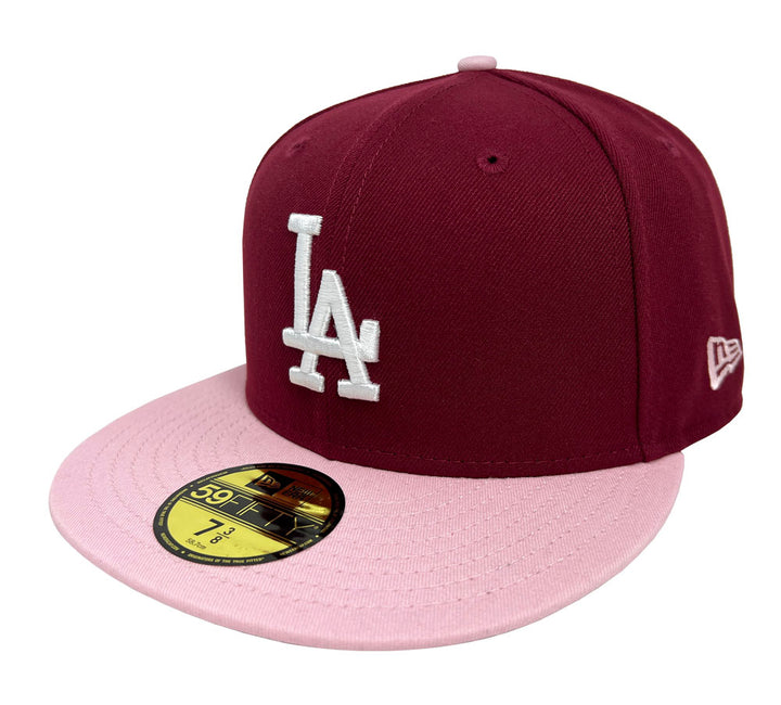 Los Angeles Dodgers Fitted New Era 59Fifty 200th Bicentennial Burgundy Pink Hat Cap - THE 4TH QUARTER