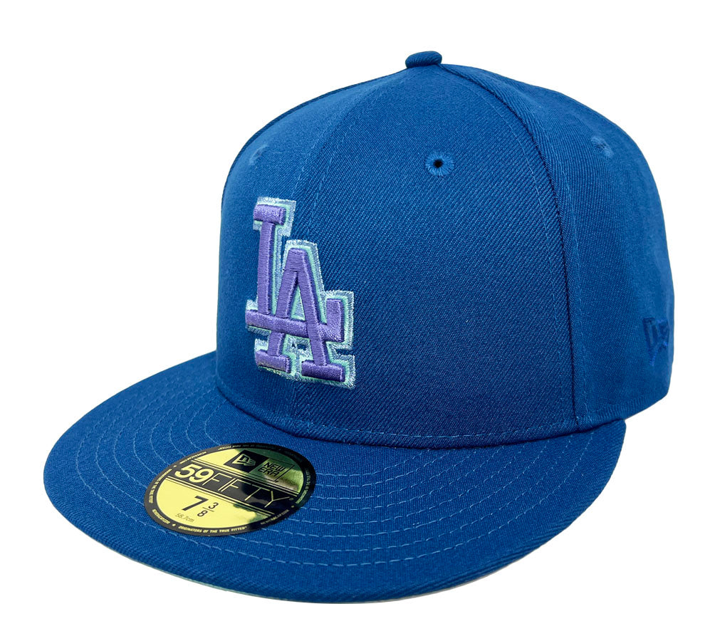 Los Angeles Dodgers Fitted New Era 59Fifty 50th Anniversary Seashore Blue Cap Hat - THE 4TH QUARTER