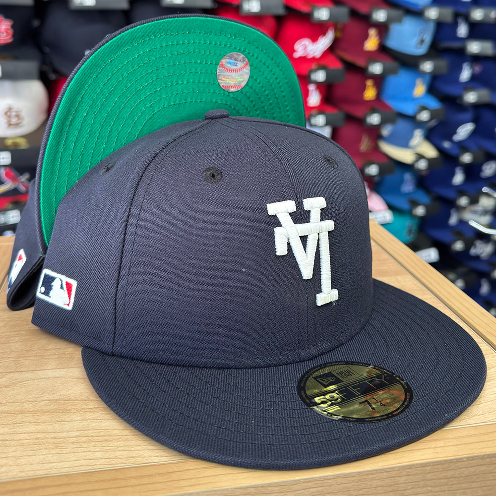Los Angeles Dodgers Fitted New Era 59FIFTY Upside Down MLB Side Navy Cap Hat Green UV - THE 4TH QUARTER