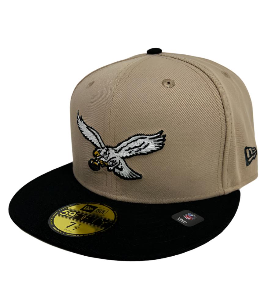 Philadelphia Eagles Fitted New Era 59Fifty 2 Tone Camel Cap Hat Grey UV - THE 4TH QUARTER