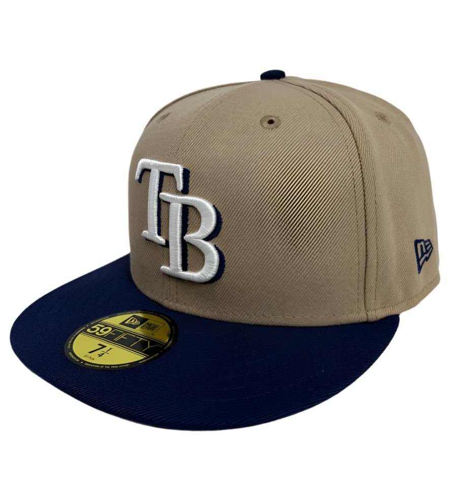 Tampa Bay Rays Fitted New Era 59Fifty 2 Tone Camel Cap Hat Grey UV - THE 4TH QUARTER