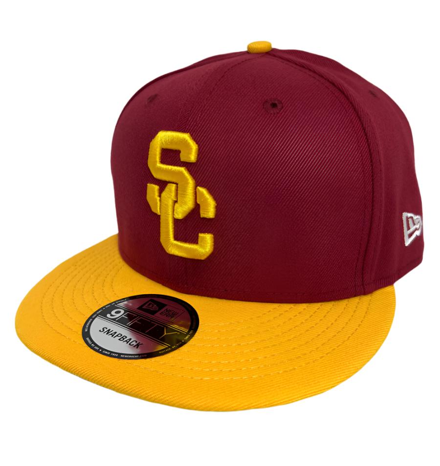 USC Trojans Snapback New Era 9Fifty 2 Tone Burgundy Yellow Cap Hat - THE 4TH QUARTER