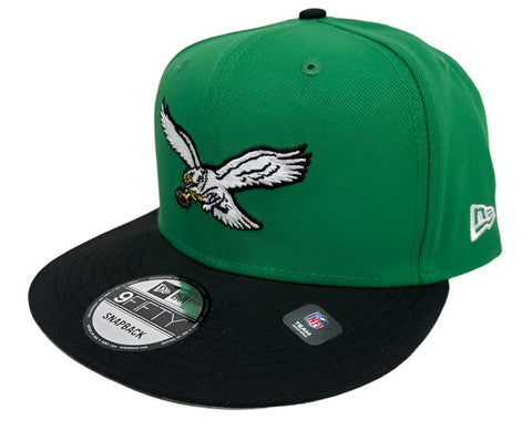 Philadelphia Eagles Snapback New Era 9Fifty Throwback Logo Green Black Hat - THE 4TH QUARTER