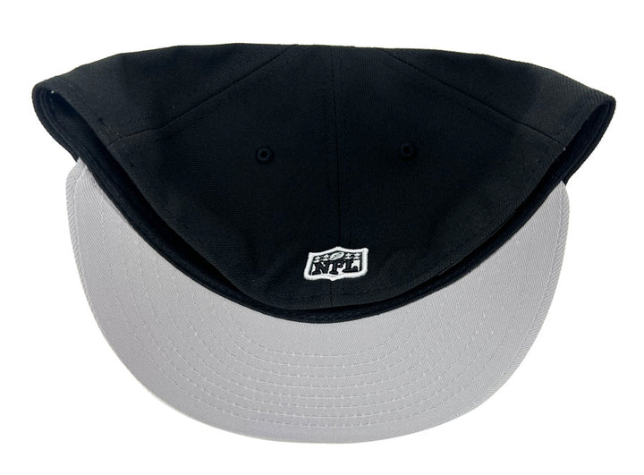 Raiders Fitted New Era 59Fifty Team Script Black Grey Cap Hat Grey UV - THE 4TH QUARTER