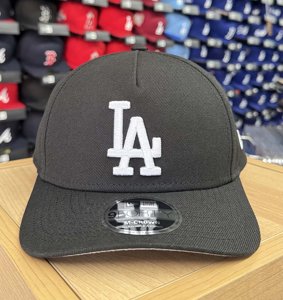 Los Angeles Dodgers Snapback New Era 9Forty M-Crown Flag Cap Hat Black White - THE 4TH QUARTER