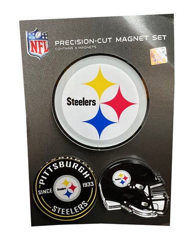 Pittsburgh Steelers 3 Piece Precision Cut Acrylic Magnet Set