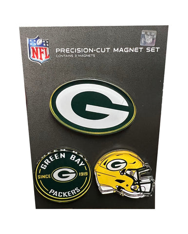 Green Bay Packers 3 Piece Precision Cut Acrylic Magnet Set