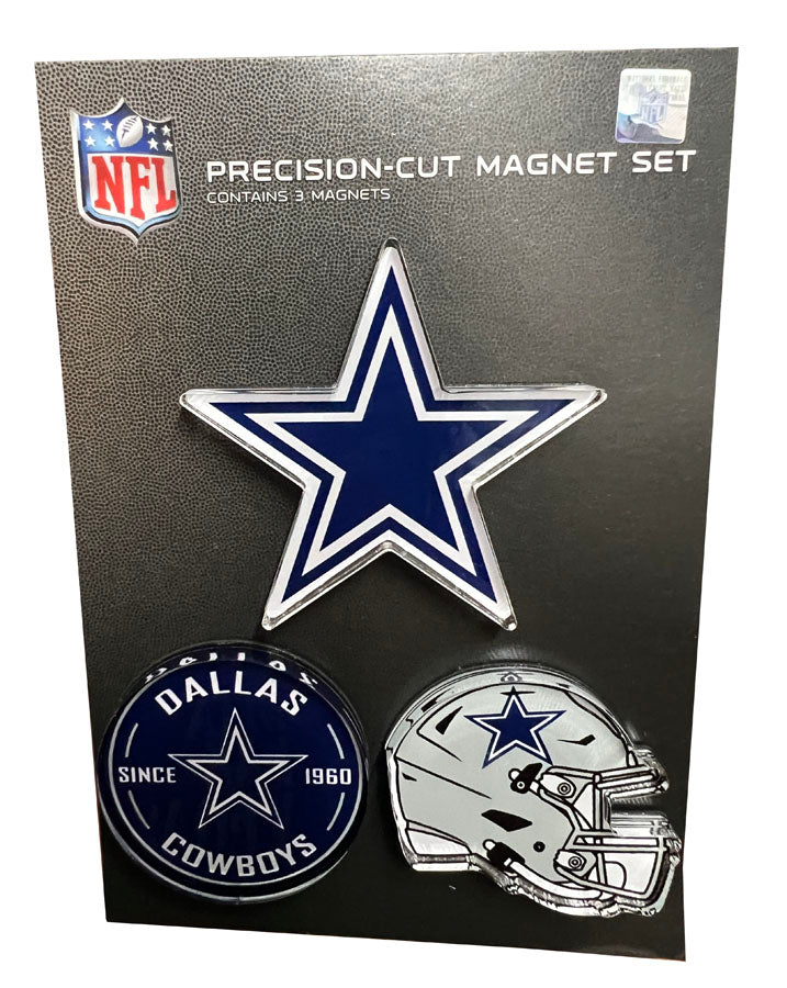 Dallas Cowboys 3 Piece Precision Cut Acrylic Magnet Set - THE 4TH QUARTER