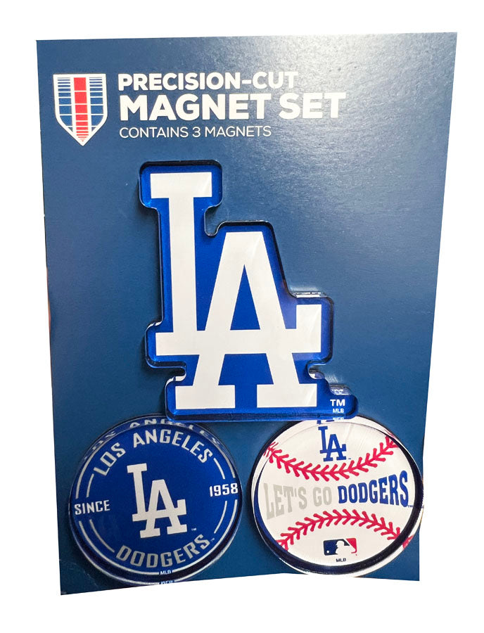Los Angeles Dodgers 3 Piece Precision Cut Acrylic Magnet Set - THE 4TH QUARTER