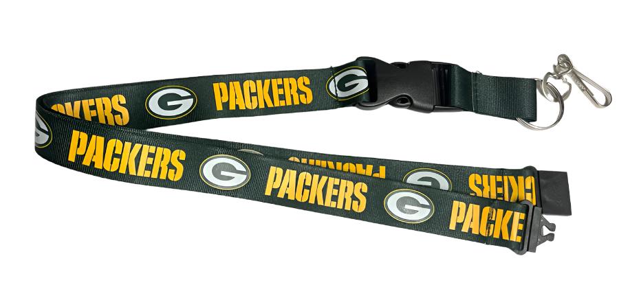Green Bay Packers Badge Ticket Holder Keychain Lanyard w/Breakaway 1" - THE 4TH QUARTER
