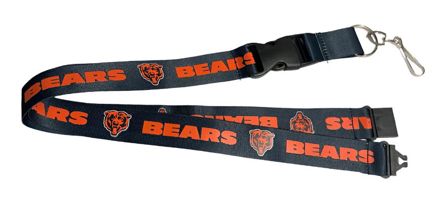 Chicago Bears Badge Ticket Holder Keychain Lanyard w/Breakaway 1" - THE 4TH QUARTER