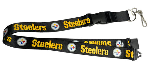 Pittsburgh Steelers Badge Ticket Holder Keychain Lanyard w/Breakaway 1"