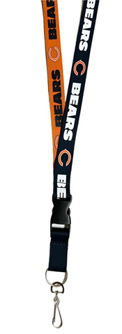 Chicago Bears Badge Ticket Holder Keychain Lanyard w/ 1" Breakaway 2 Tone