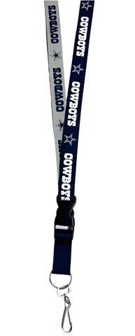 Dallas Cowboys Badge Ticket Holder Keychain Lanyard w/ 1" Breakaway 2 Tone