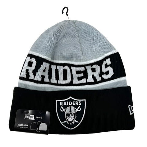 Las Vegas Raiders Kids Beanie New Era Reverse Double Sided Knit Hat