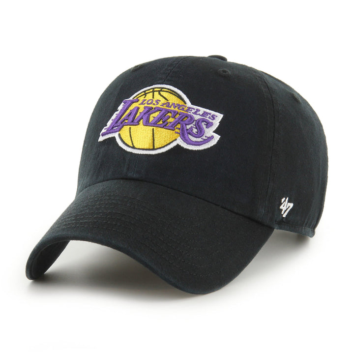 Lakers 47 Brand Youth Clean Up Strapback Adjustable Hat Black - THE 4TH QUARTER