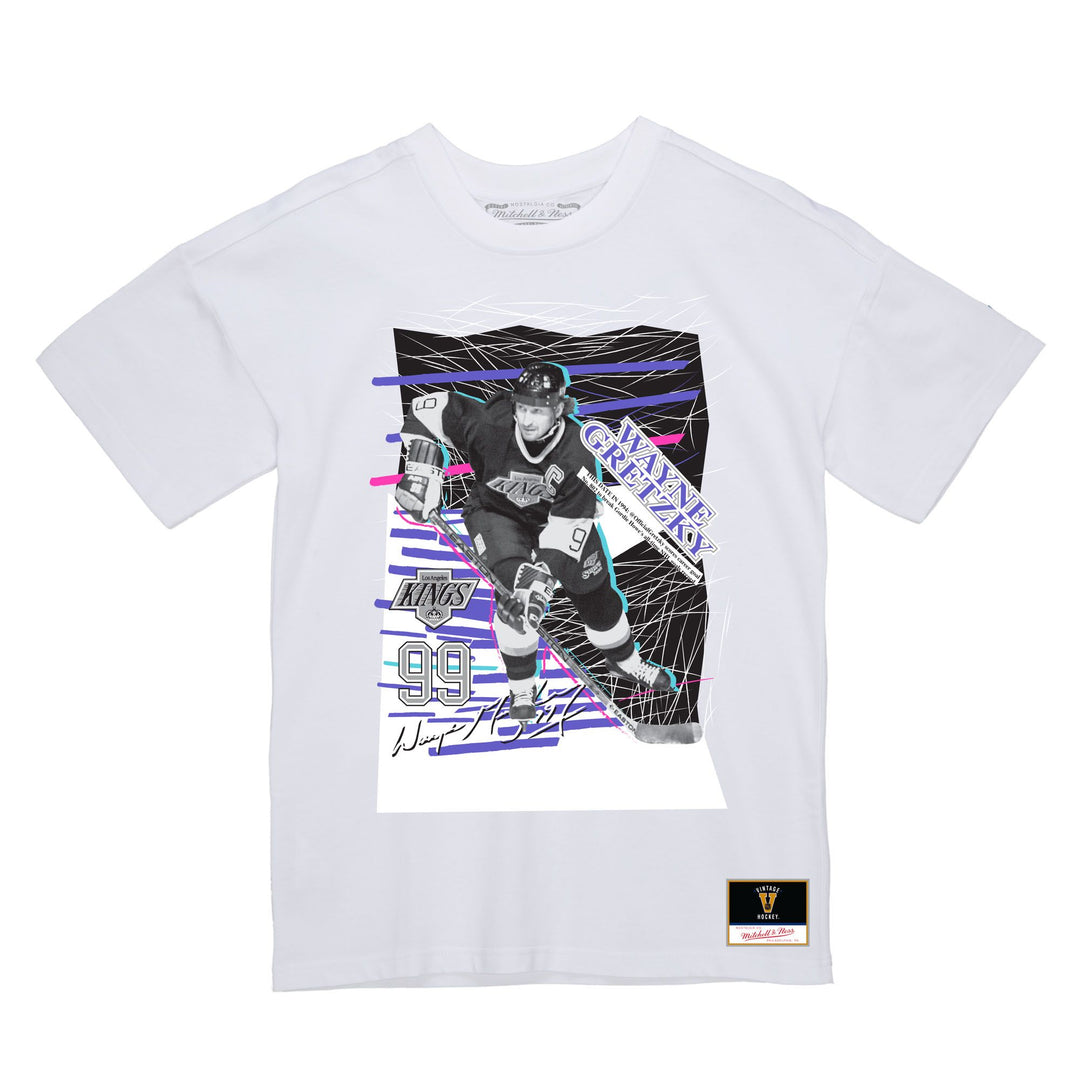 Los Angeles Kings Mens T-Shirt Mitchell & Ness Strike Wayne Gretsky Tee White - THE 4TH QUARTER