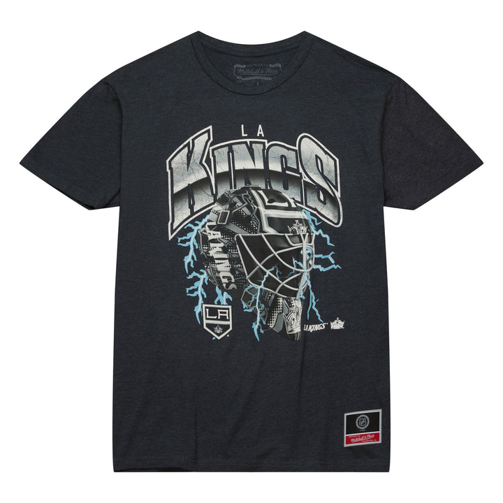 Los Angeles Kings Mens T-Shirt Mitchell &amp; Ness Crease Lightning Tee Charcoal - THE 4TH QUARTER