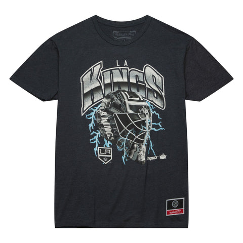 Los Angeles Kings Mens T-Shirt Mitchell & Ness Crease Lightning Tee Charcoal