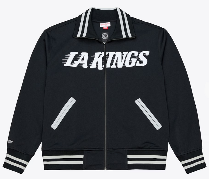Los Angeles Kings Mens Mitchell &amp; Ness Playoff Win Full-Zip Black Jacket - THE 4TH QUARTER