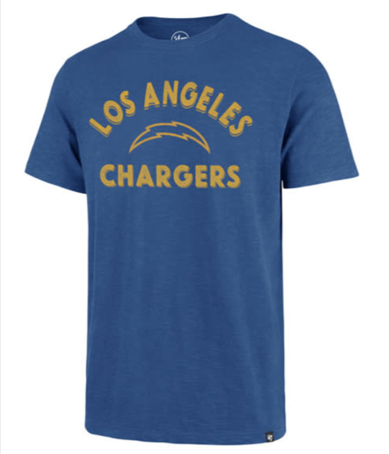 Los Angeles Chargers Mens T-Shirt 47 Brand Raz Double Back Scrum Tee - THE 4TH QUARTER