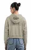 Los Angeles Dodgers Womens Crop Sweatshirt Pro Standard Wingspan Pullover Hoodie TAUPE - THE 4TH QUARTER
