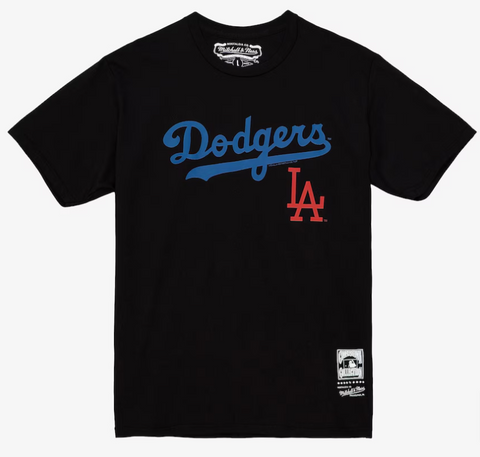 Los Angeles Dodgers Mens T-Shirt Mitchell & Ness Multi Logo Tee Black