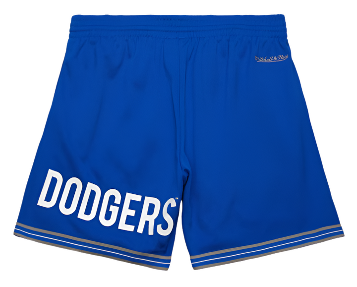 Los Angeles Dodgers Mens Mitchell &amp; Ness Vintage Logo Mesh Shorts Blue - THE 4TH QUARTER