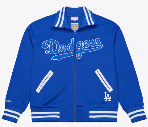Los Angeles Dodgers Mens Mitchell & Ness Playoff Win Full-Zip Blue Jacket
