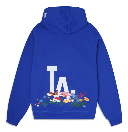 Los Angeles Dodgers Mens Sweatshirt New Era Bloom Hoodie Royal Blue - THE 4TH QUARTER