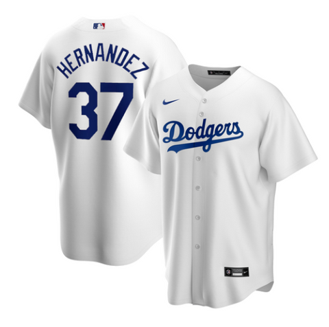Los Angeles Dodgers Men's Teoscar Hernandez #37 White Home Replica Jersey