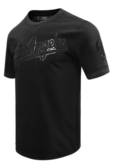 Los Angeles Dodgers Mens T-Shirt Pro Standard Triple Black Logo - THE 4TH QUARTER