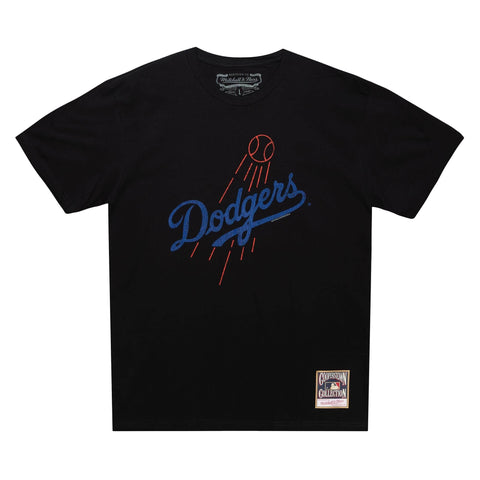 Los Angeles Dodgers Mens T-Shirt Mitchell & Ness Under the Lights Black Tee