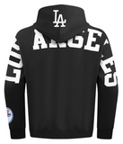Los Angeles Dodgers Mens Sweatshirt Pro Standard Wingspan Black White Hoodie - THE 4TH QUARTER