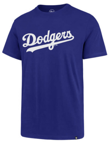 Los Angeles Dodgers Mens T-Shirt '47 Brand Wordmark Blue Tee