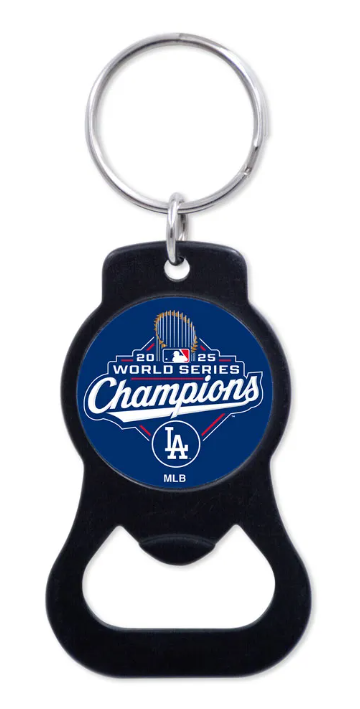 Los Angeles Dodgers 2025 World Series Champions Keychain Bottle Opener Key Chain Ring - THE 4TH QUARTER
