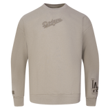 Los Angeles Dodgers Mens Sweatshirt Pro Standard Drop Shoulder Wingspan Crewneck Taupe