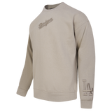 Los Angeles Dodgers Mens Sweatshirt Pro Standard Drop Shoulder Wingspan Crewneck Taupe